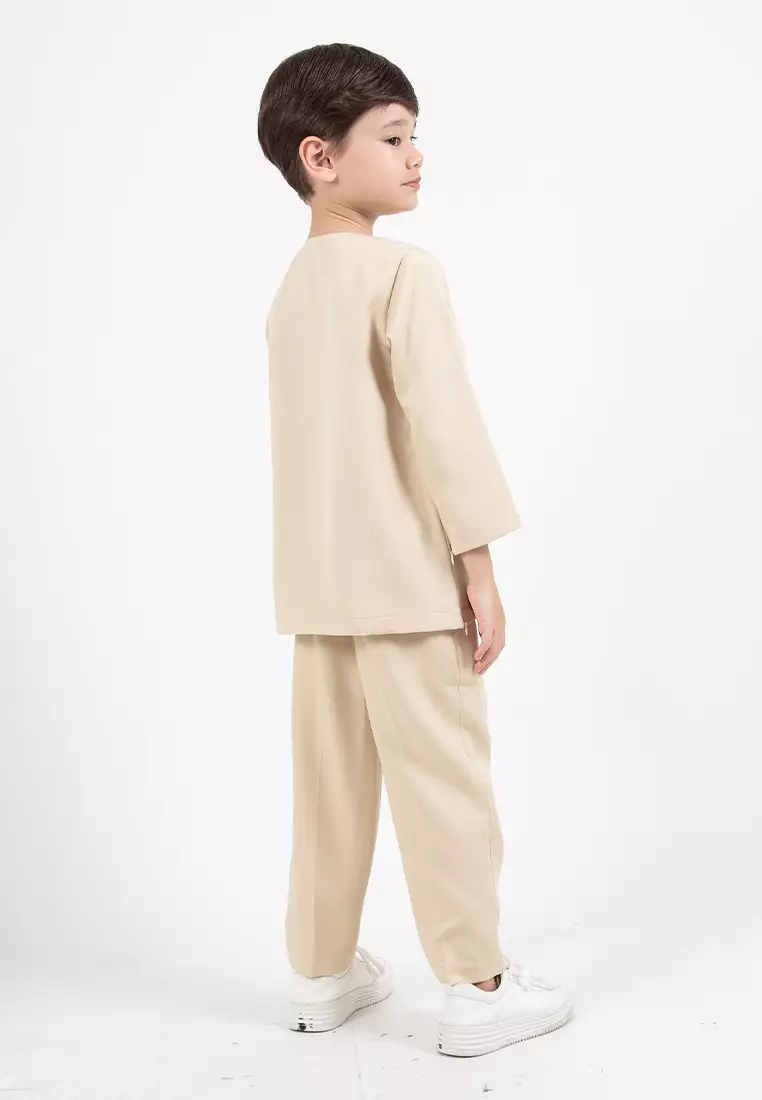 Alain Delon Slim Fit Baju Johor Ayah Anak Sedondon set - 19024504B-81MKhaki