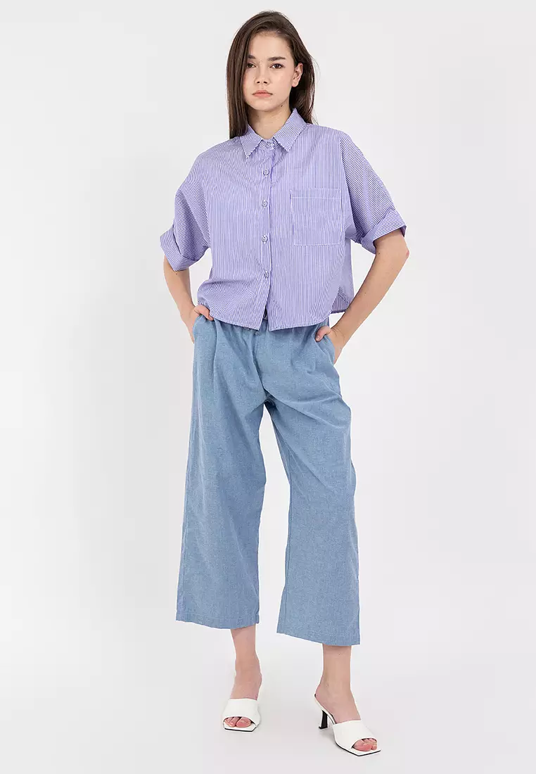 Cassandra Crop Polo Top