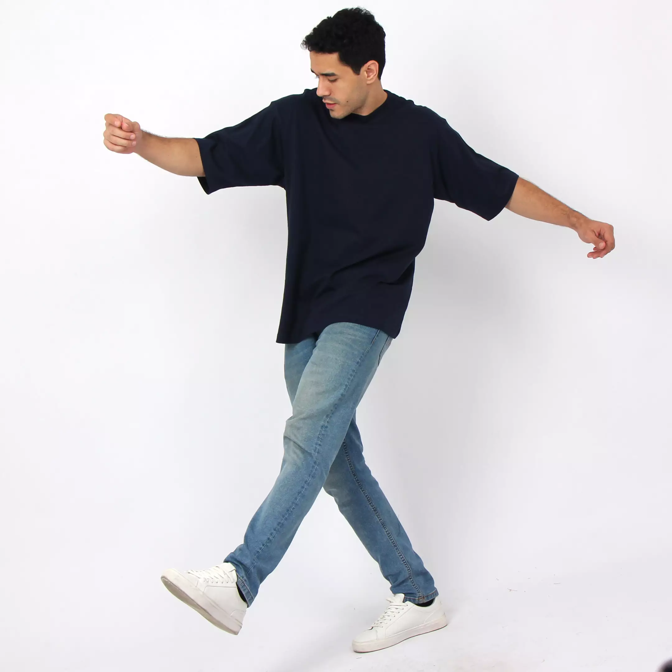 Simple Perfect Kaos Polos Oversize Cotton Lengan Pendek | Kaos Unisex Kaos Oversize Pria Basic Navy