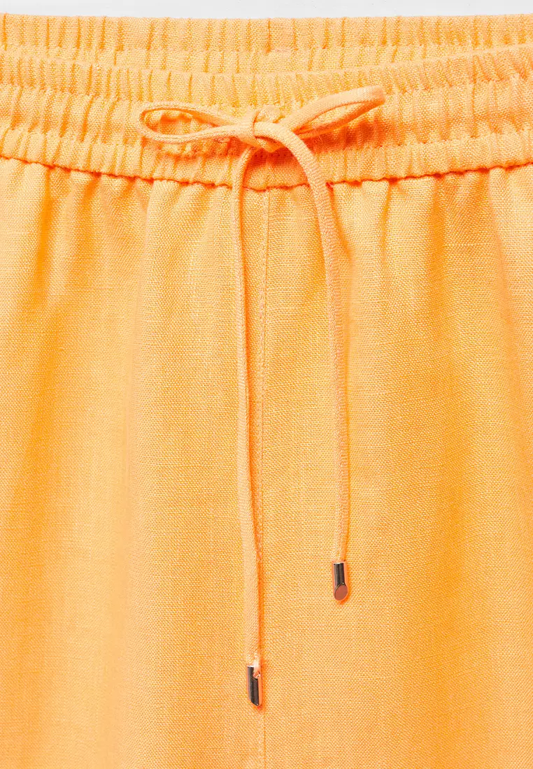 Linen Elastic Waist Trousers