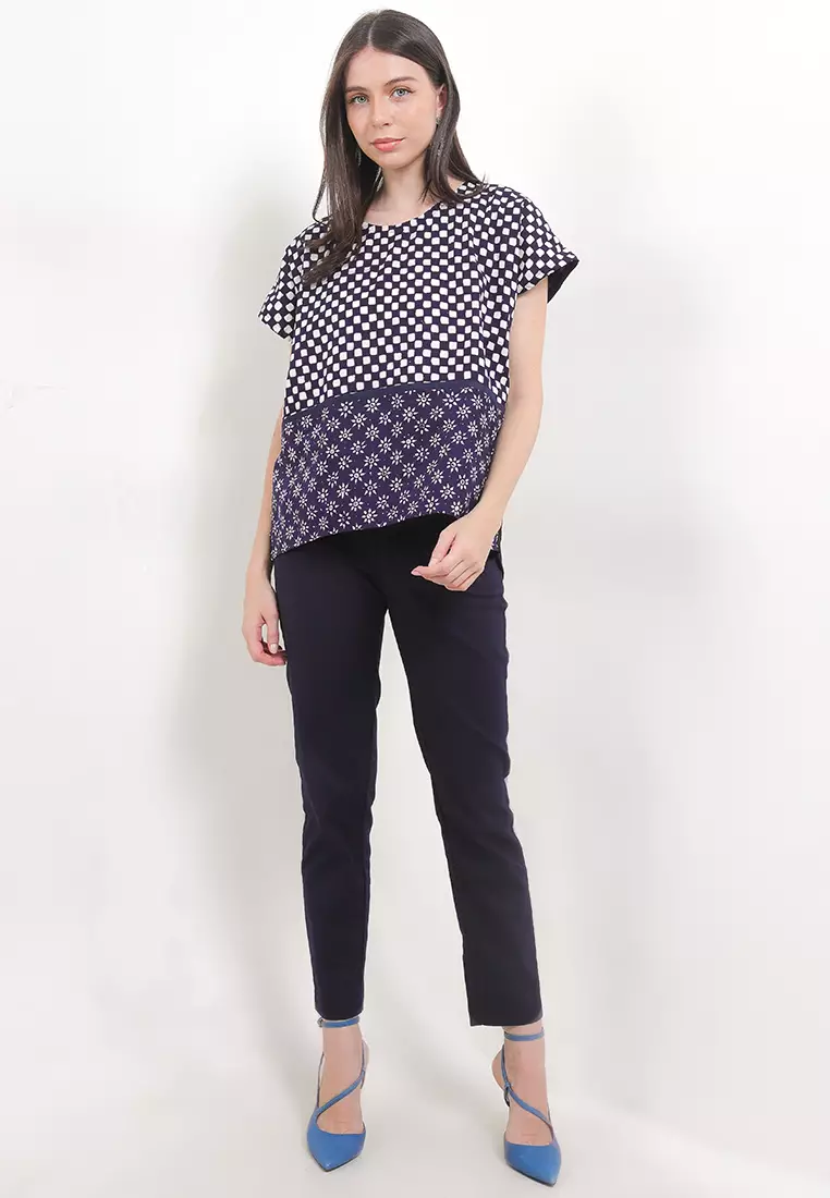 Mira Batik Blouse Cap Top Lengan Pendek