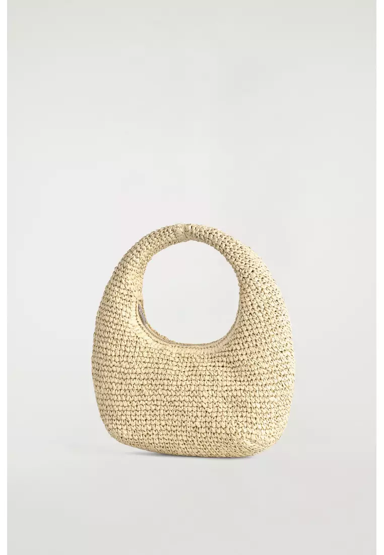 CURVED MINI SHOULDER BAG - STRAW