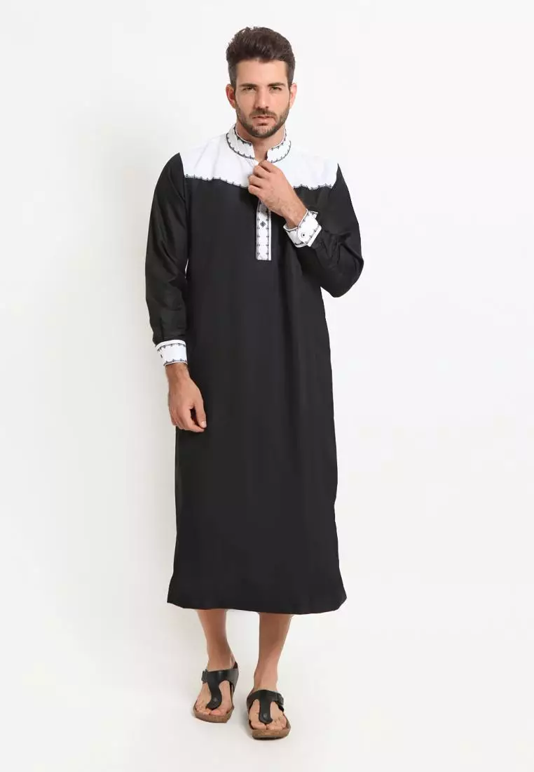 Zayidan Gamis Jubah Muslim Pria Firdaus - Hitam