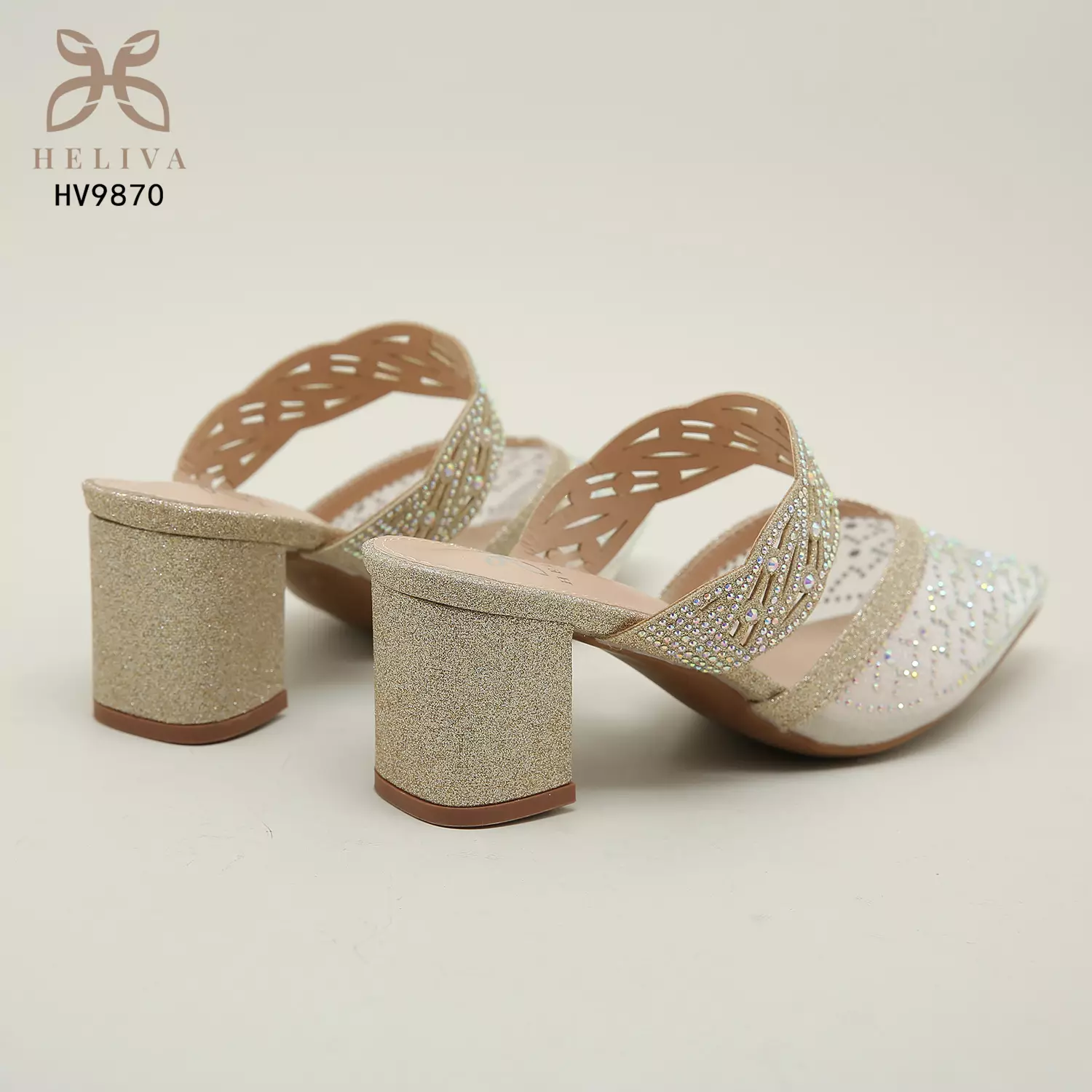 Heliva Esty High Heels Glitter Pointed Shoes Semi Transparent