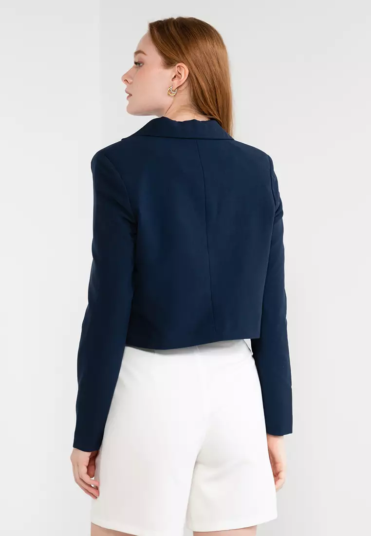 Cropped outlet navy blazer