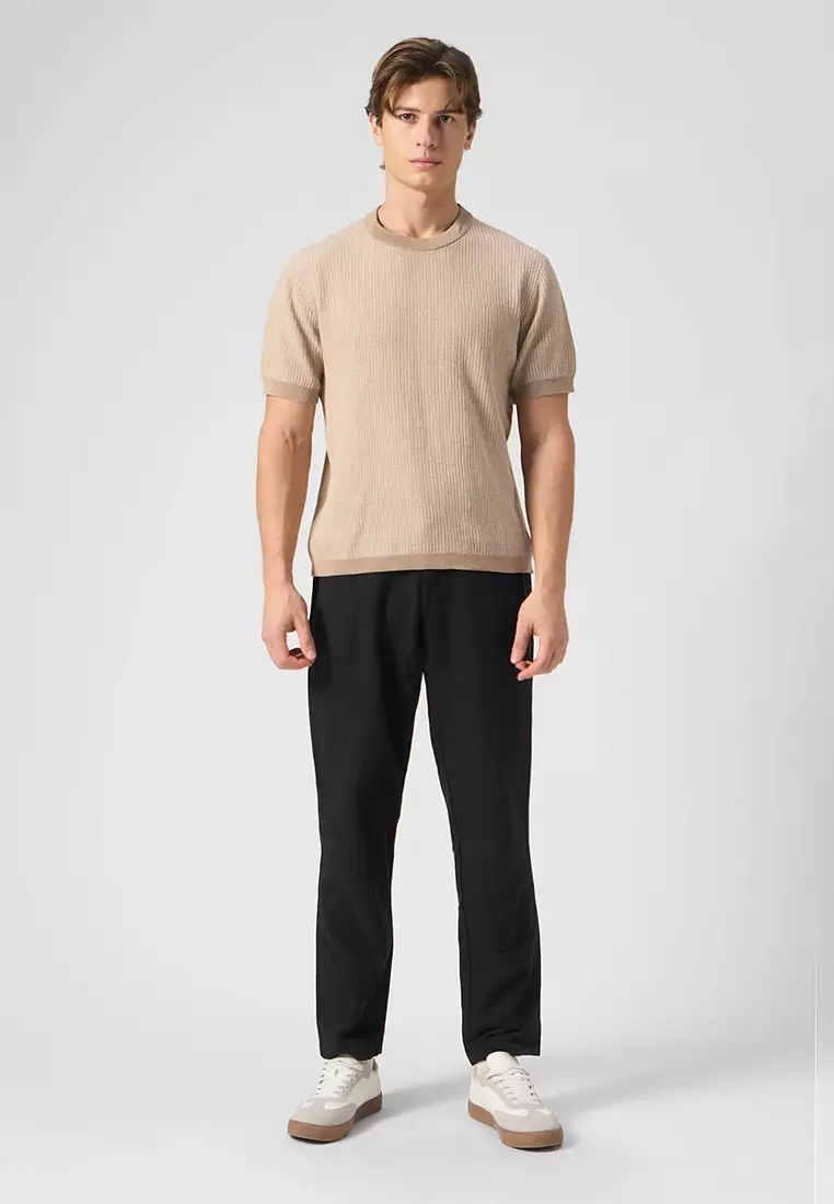 Textured Flat Knit T-Shirt