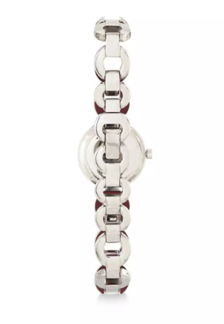 Jam Tangan Alba Ladies AC3P07 Strap Stainless Steel Red-Silver