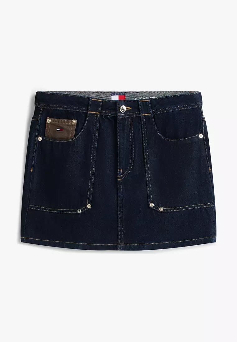 旗幟刺繡牛仔直筒迷你裙 - Tommy Jeans