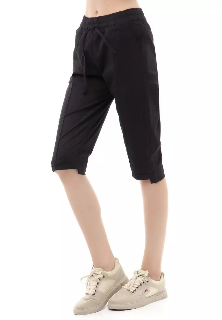 Madoc Short Pants Celana Pendek Kasual Wanita 3/4 Street Material Cotton ORGINAL - Black
