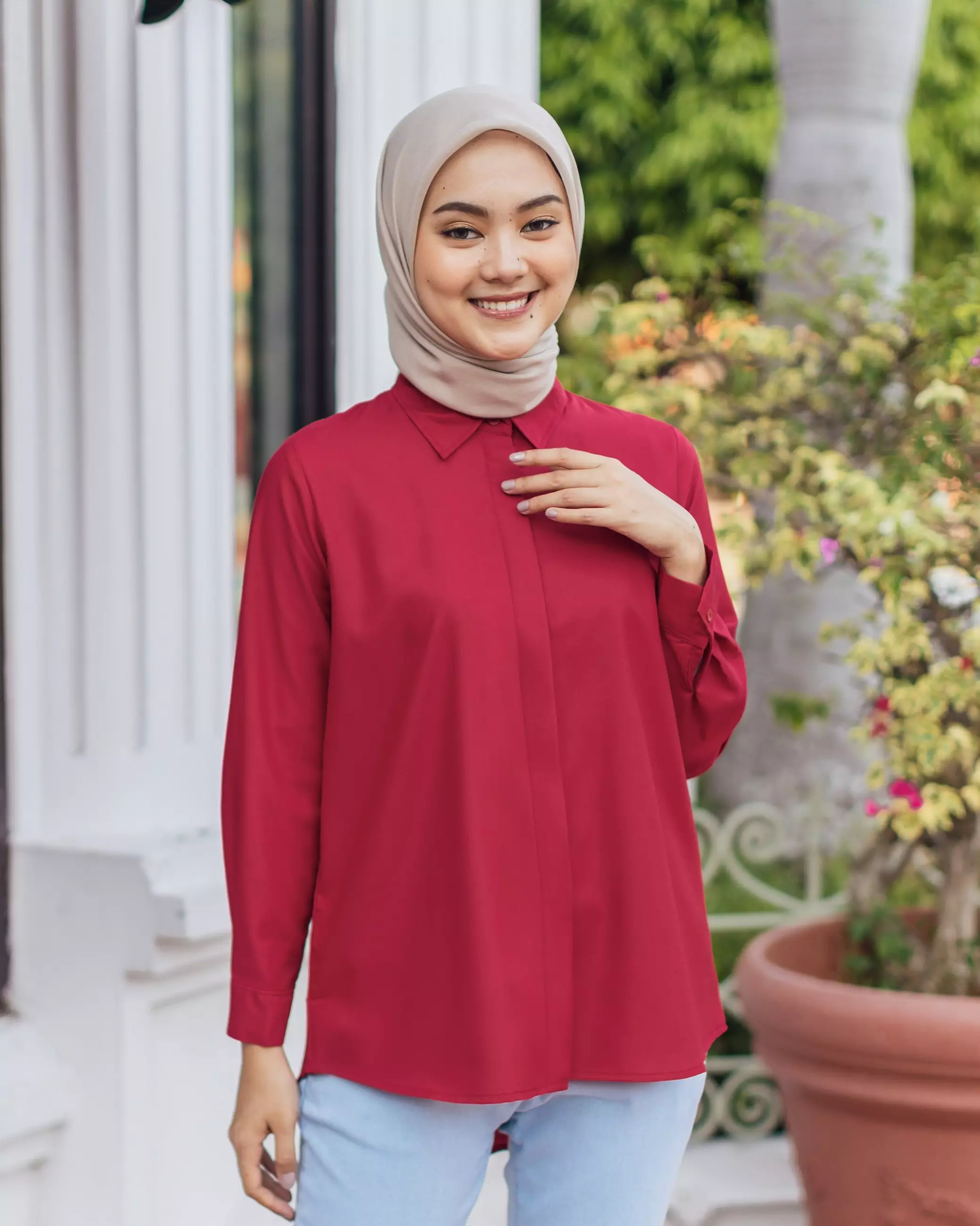 Geulis.id DAILY SHIRT RED SERIES (3 warna) Top - MAROON
