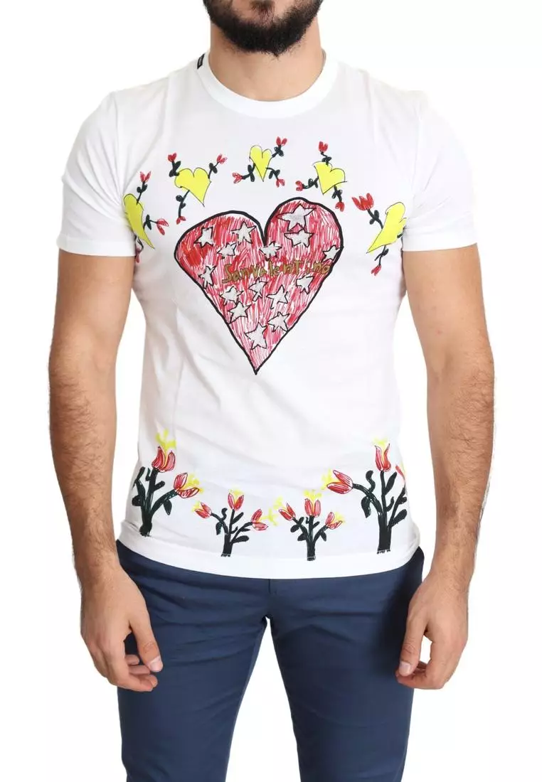 Buy Dolce Gabbana Dolce Gabbana White Saint Valentine Print