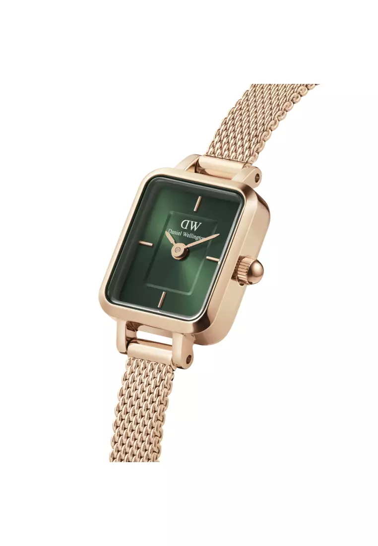 Quadro Mini Melrose Rose gold Emerald 15.4x18.2mm  - Watch for women - Stainless steel watch - DW - Women's watch - Female watch - Ladies watch