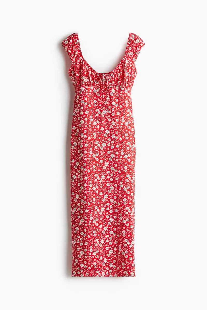 Drawstring-detail bodycon dress
