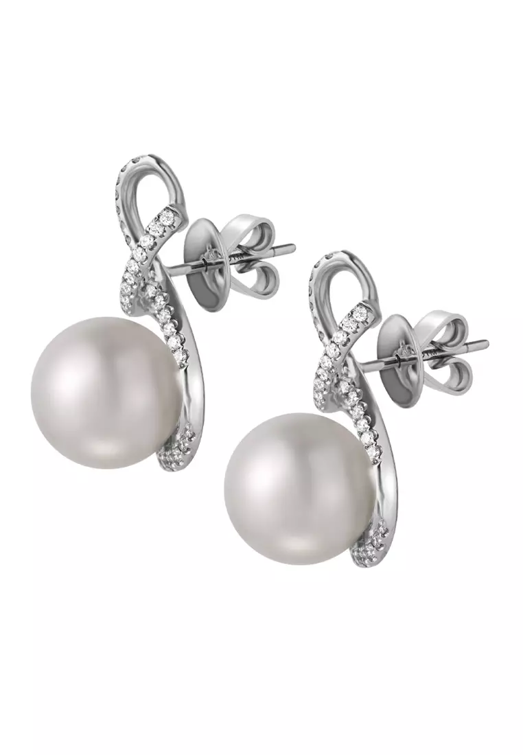 Buy TOMEI TOMEI Earrings, Diamond Pearl White Gold 750 (E1405) 2024 ...