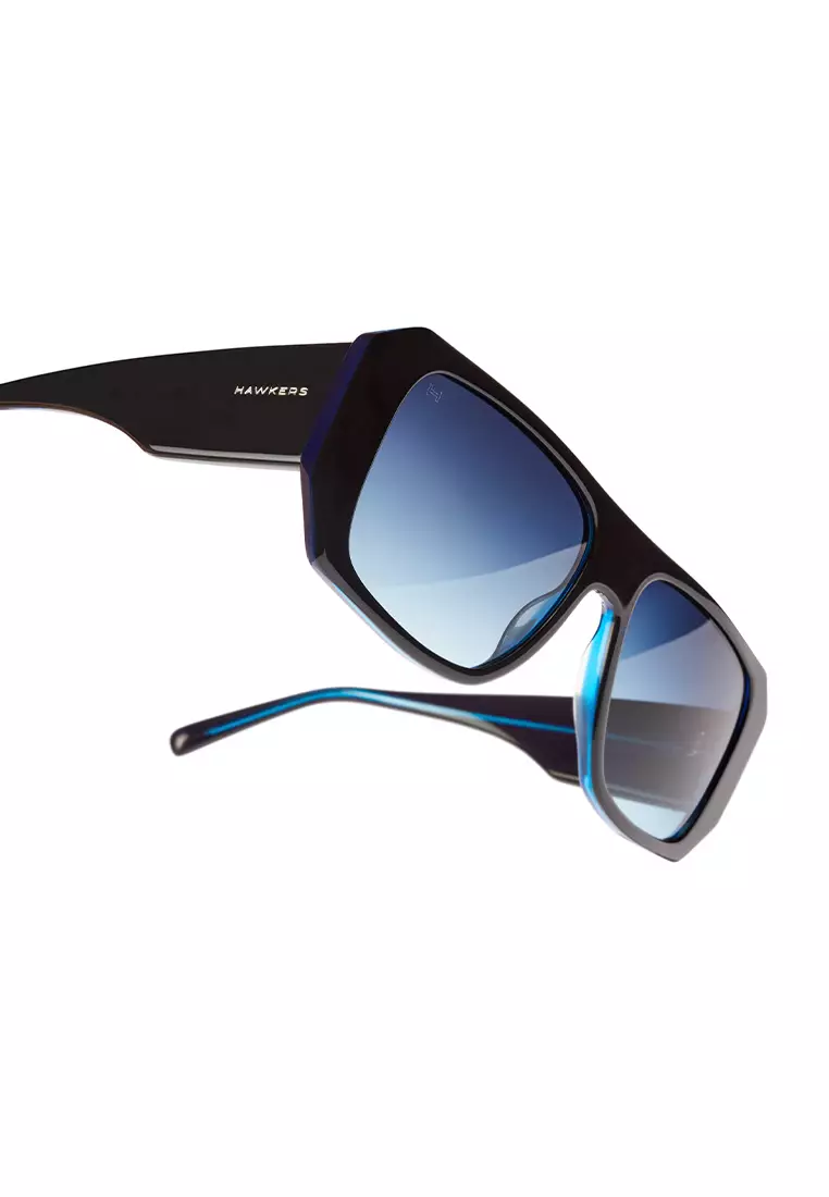 HAWKERS Dark Blue Denim Hell Sunglasses For Men And Women, Unisex. Official Product Designed In Spain