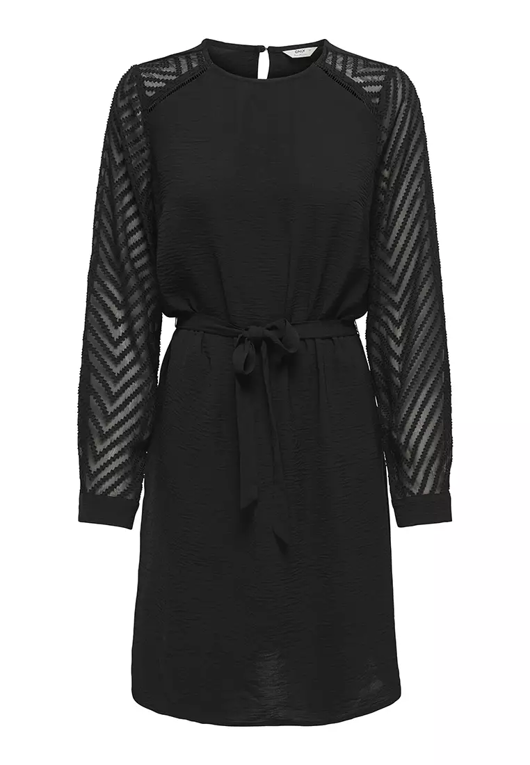 Mette Long Sleeve Dobby Sleeve Dress