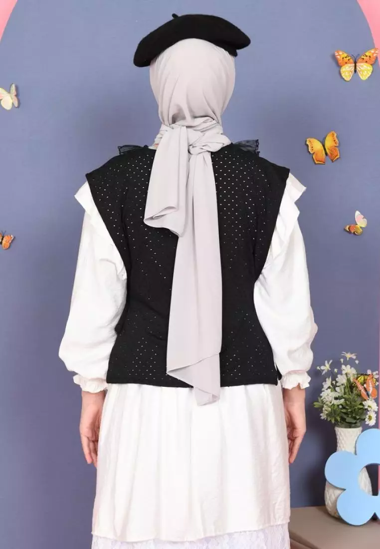 Mila Vest Brukat - Black M19283 R84S2