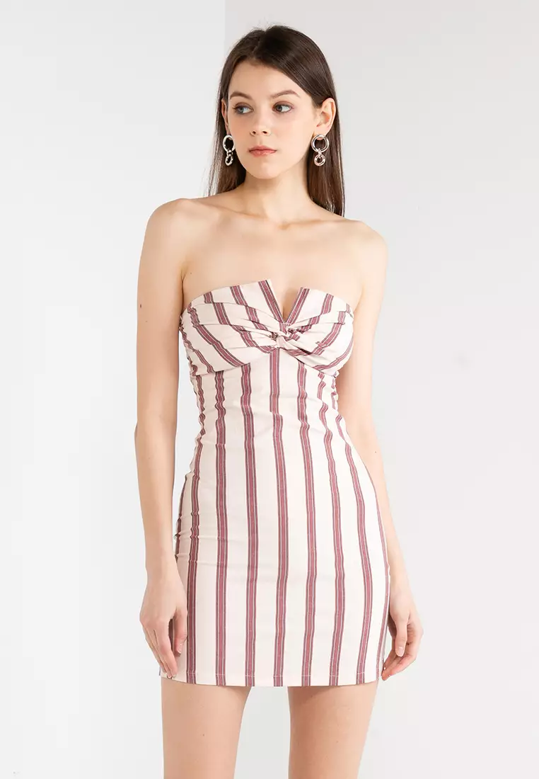 Bershka striped dress online