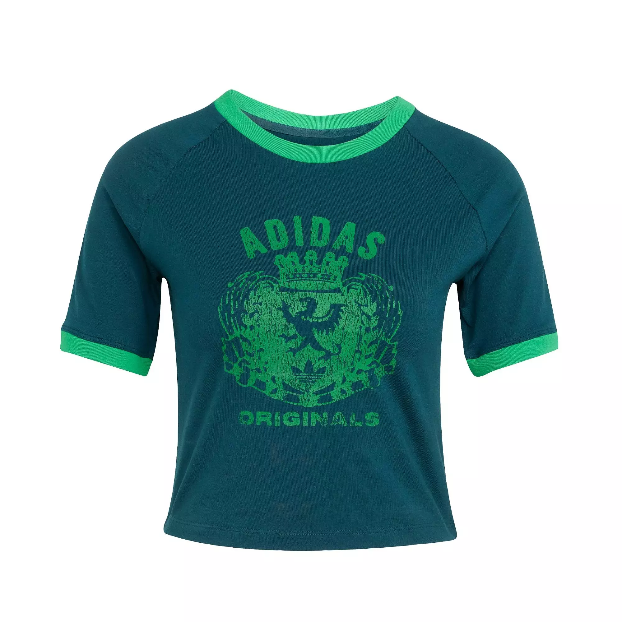 Lifestyle Graphic Crest Baby Tee Women Green JY2834