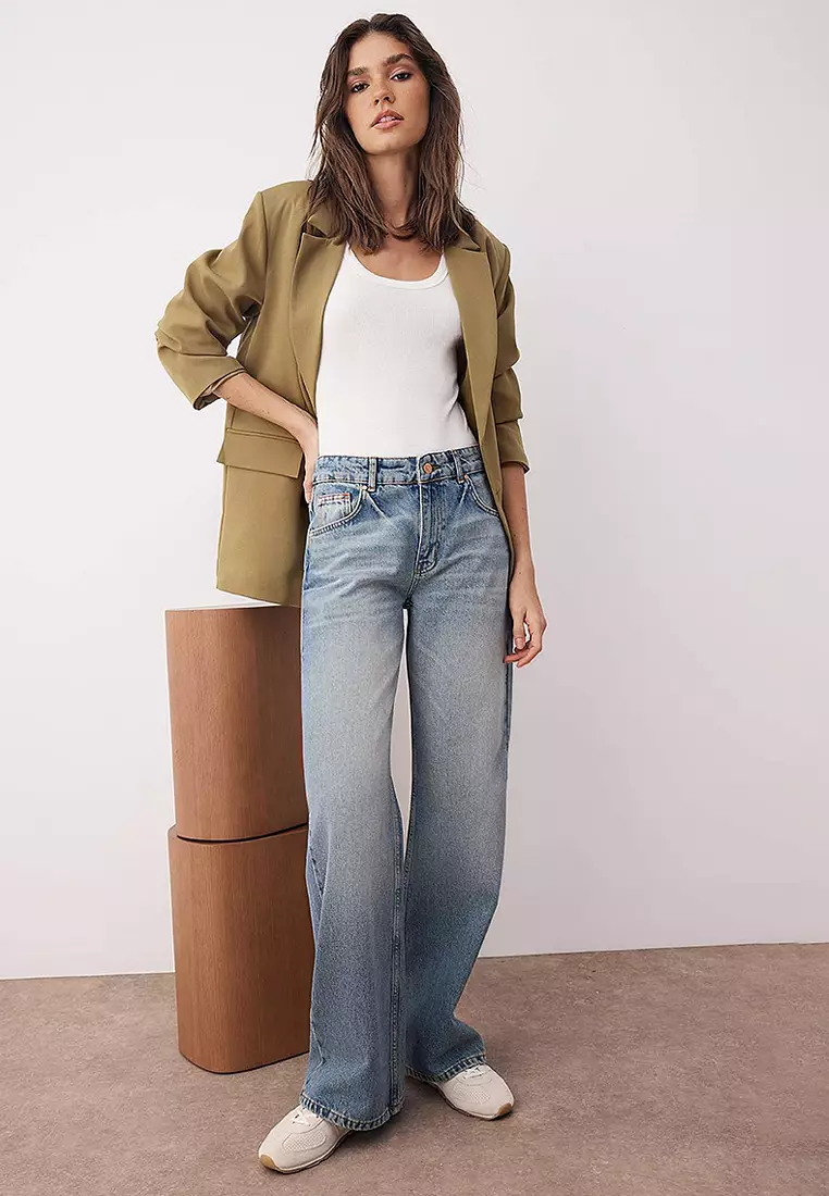 Normal Waist Wide Leg Jeans