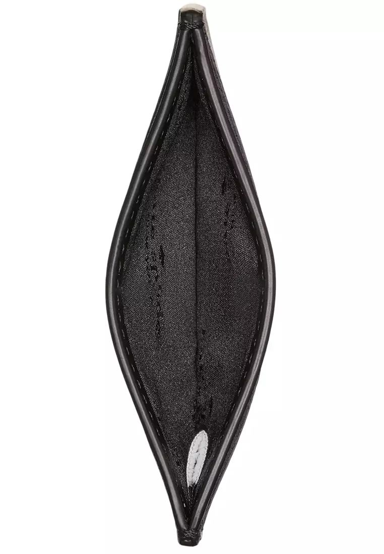 Spade Flower Small Slim Card Holder - Black KN761