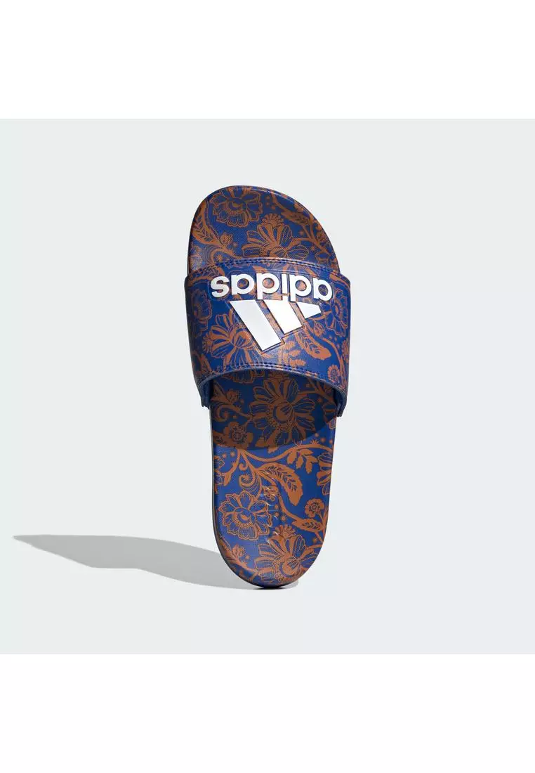 Adidas blue flip store flops