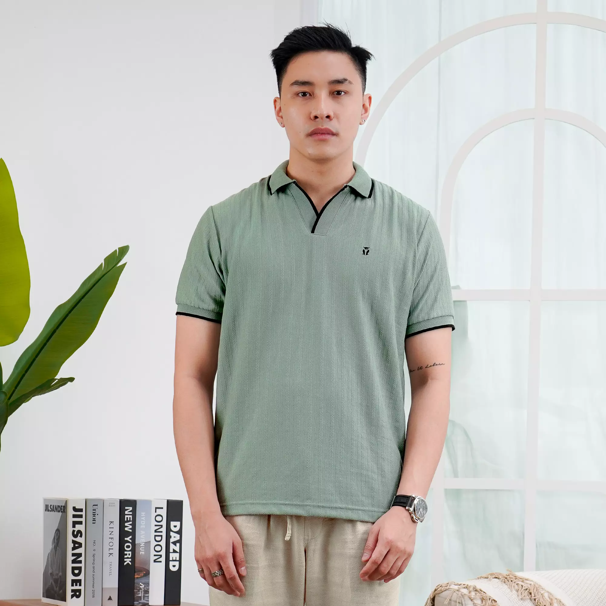 MATSUDA Kaos Polo Shirt Pria Kerah Takizawa