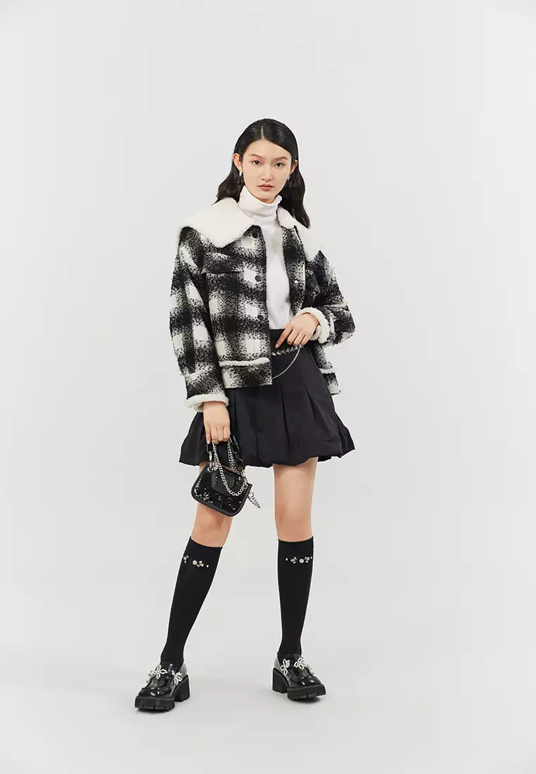 Checkered Woolen Coat