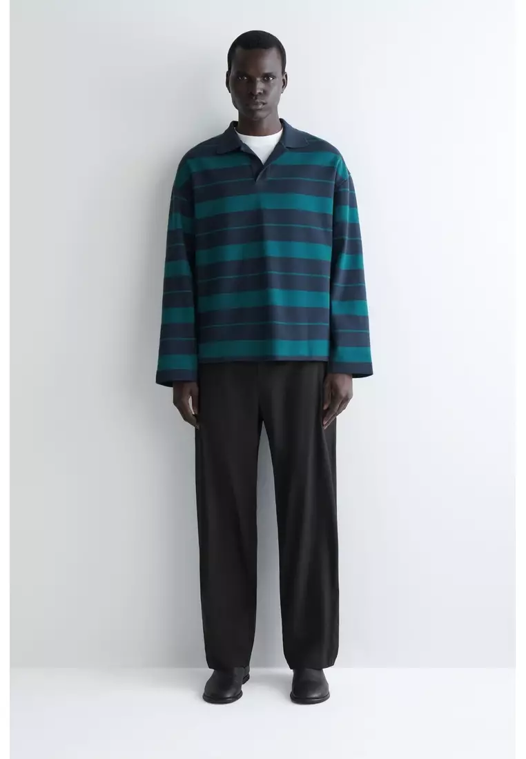 OVERSIZED STRIPED COTTON RUGBY SHIRT