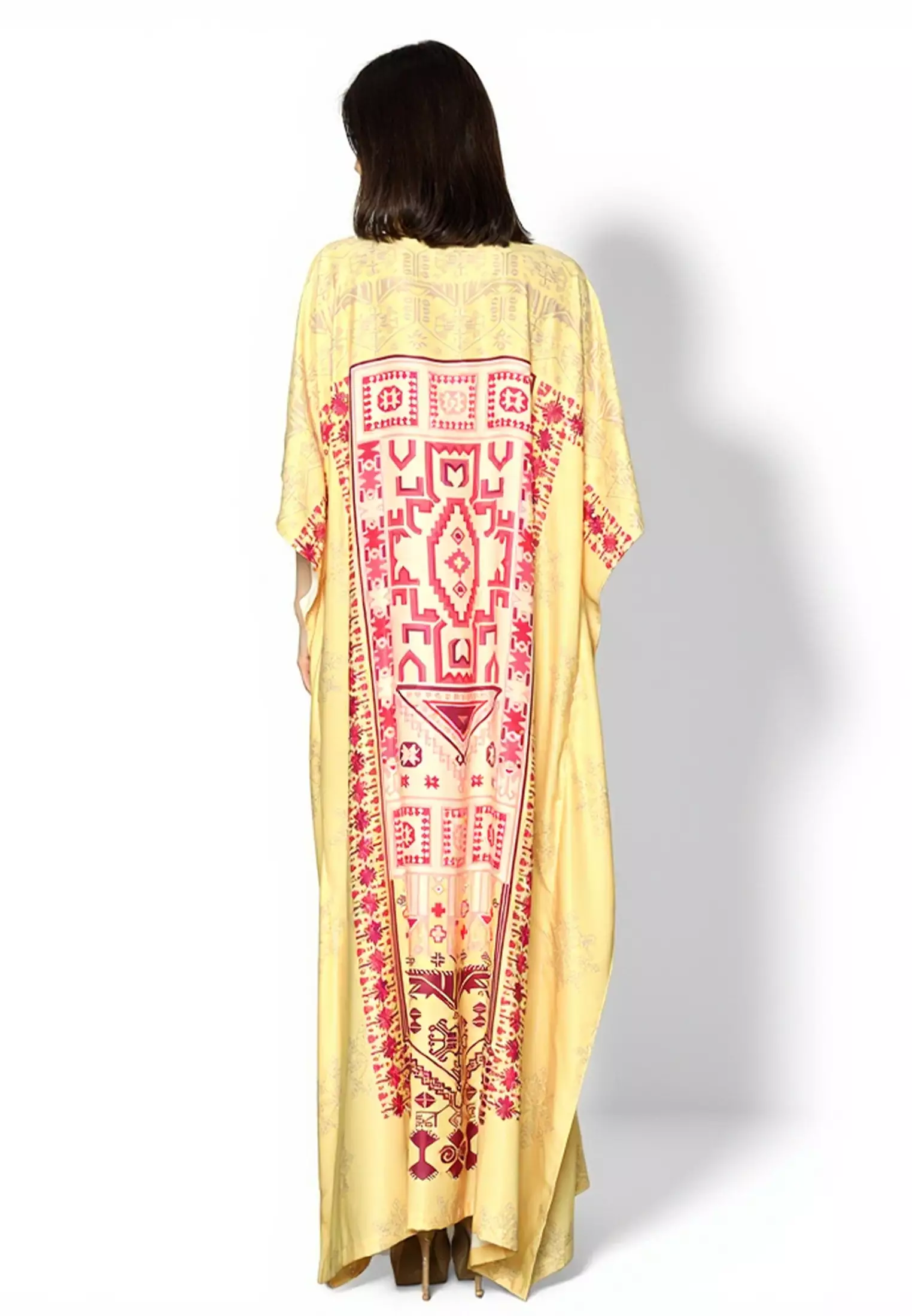 Kanzi Collection Short Sleeve Modern Abstact Kaftan