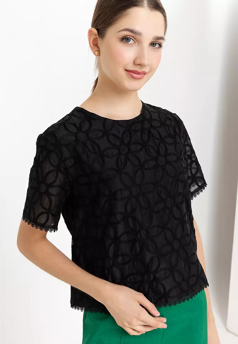 Chia Lace Waist Filipiniana Blouse