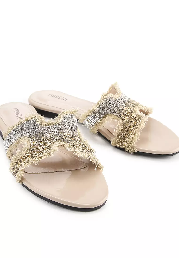 Gozana Sandal wanita Flat Teplek  - Gold