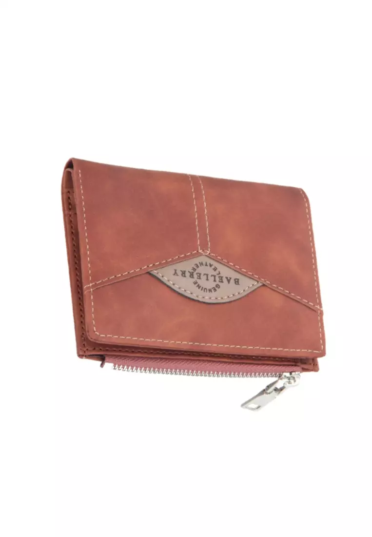 Dompet Lipat Pria Model Pendek Tekstur Halus Bahan Kulit PU Leather Quality Premium ORIGINAL