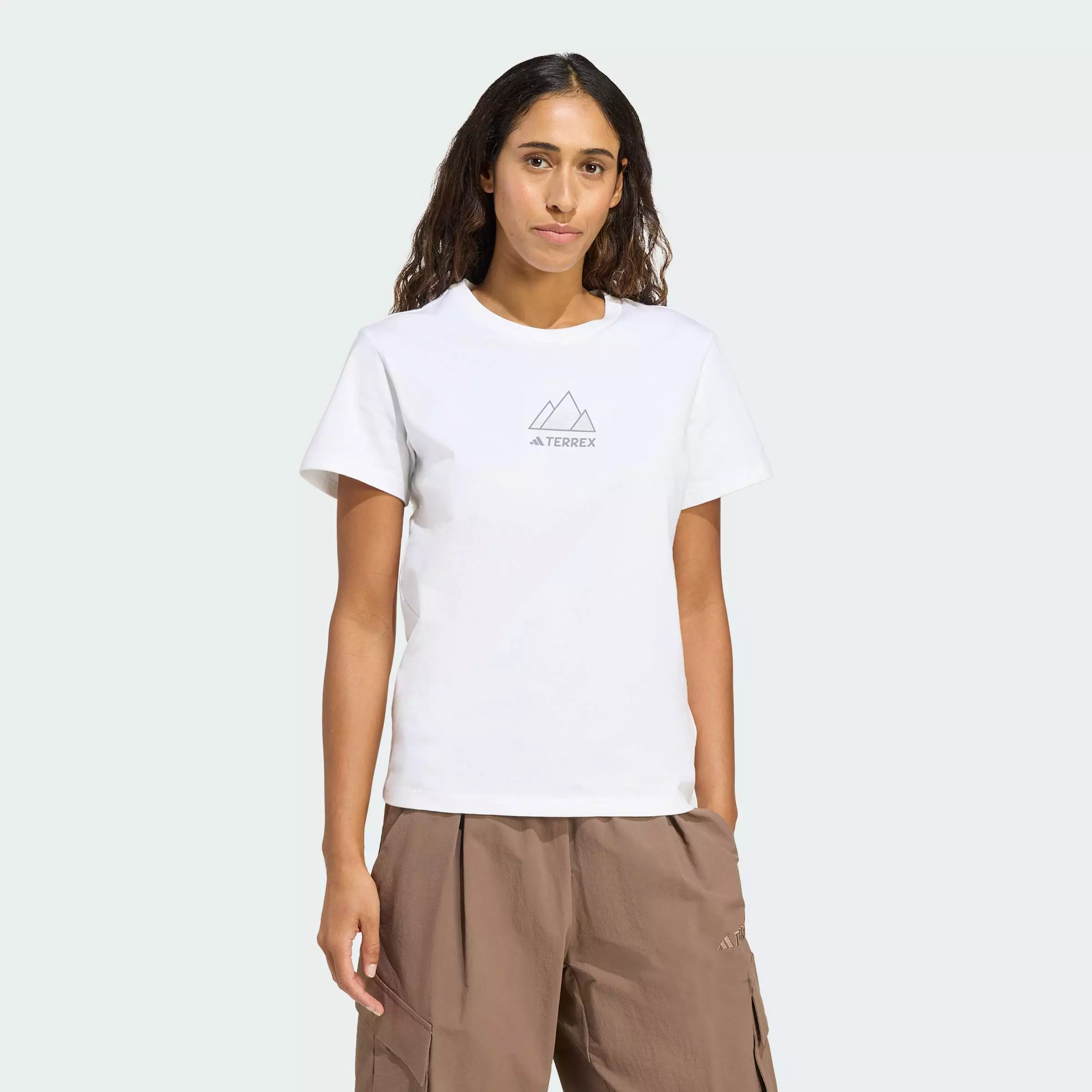 Hiking Terrex Outdoor Athlete Graphic Tee Women White JM6365