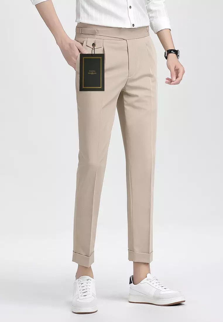Thin Slim Fit Cropped Suit Pants DF1002A