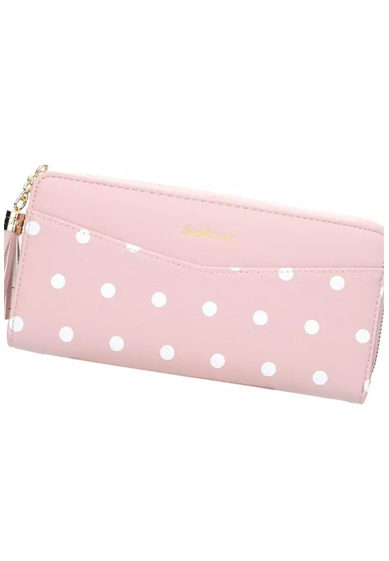 Dompet Wanita Panjang Motif Polkadot Bahan Kulit PU Leather Premium ORIGINAL