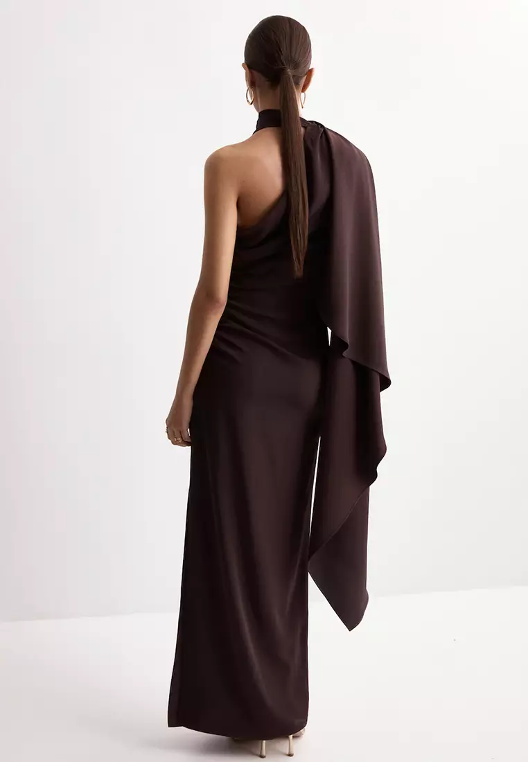 Asymmetrical Dress With Scarf