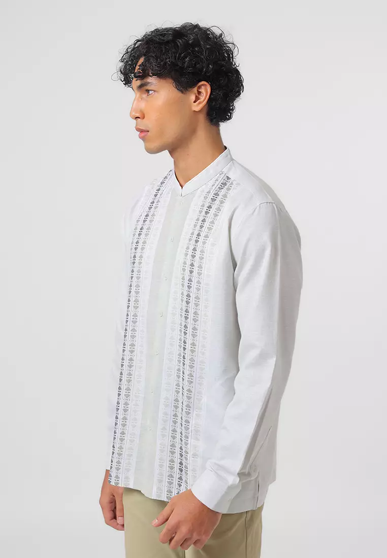 Kemeja Koko Pria Lengan Panjang Baju Muslim Pria KAIRO GREEN