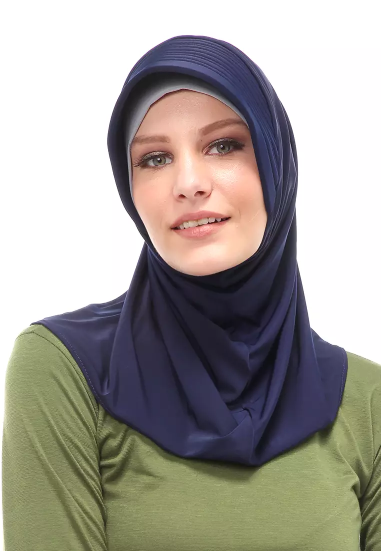 Layla Hijab Sport Instan Wanita Muslimah Relaxed Fit - Navy