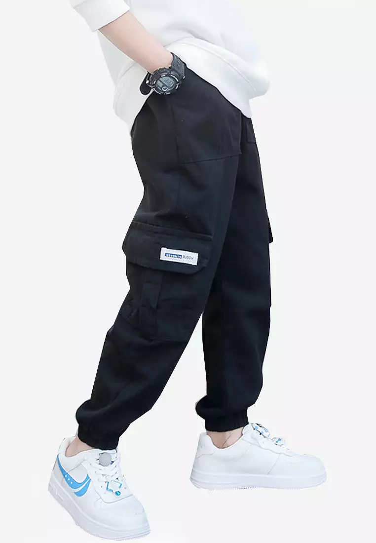 Buy Men's Korean Style Black Cargo Pant Online