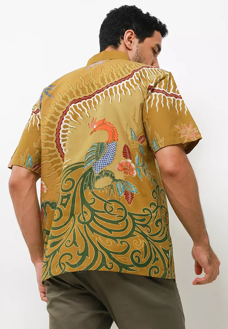 Pranadipa Kemeja Batik Tulis Premium Pria Casual Modern Lengan Pendek