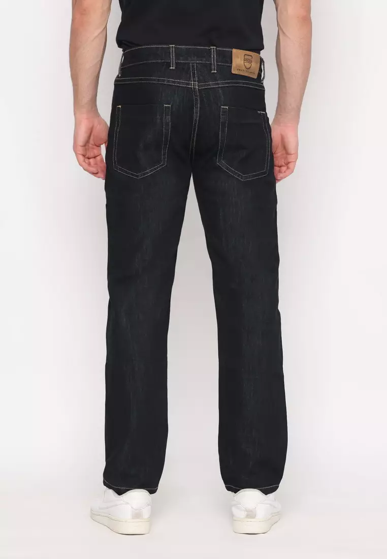 POLICE Celana Jeans Panjang V Pocket Black Pria