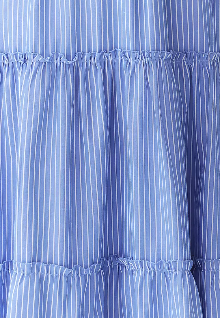 Striped Maxi Ruffle Beach Dress