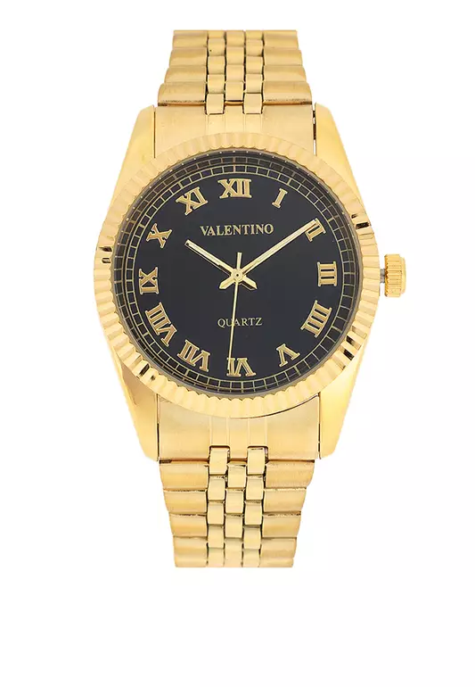 Analog Watch 20122402-Gold - Black Dial