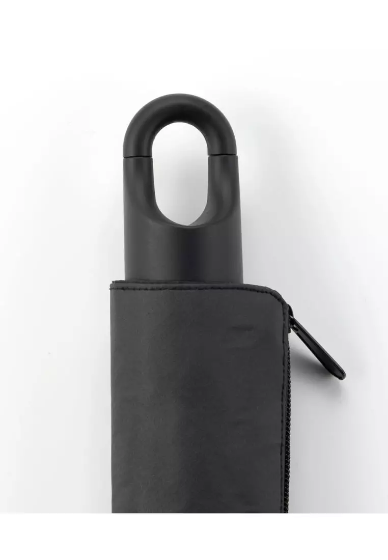 WPC IZA Large & Hook UV Protection UPF 50+  Folding Umbrella 55cm (Black)