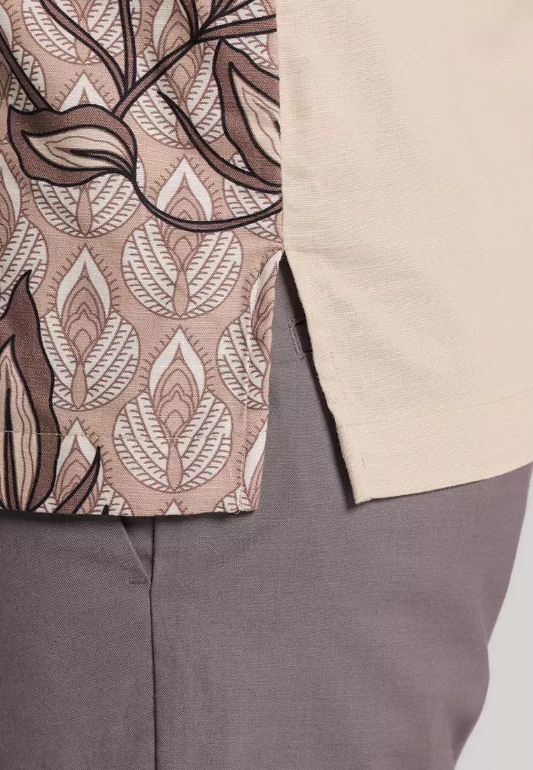 MOC - Kemeja Shanghai Lengan Pendek Javed - Beige