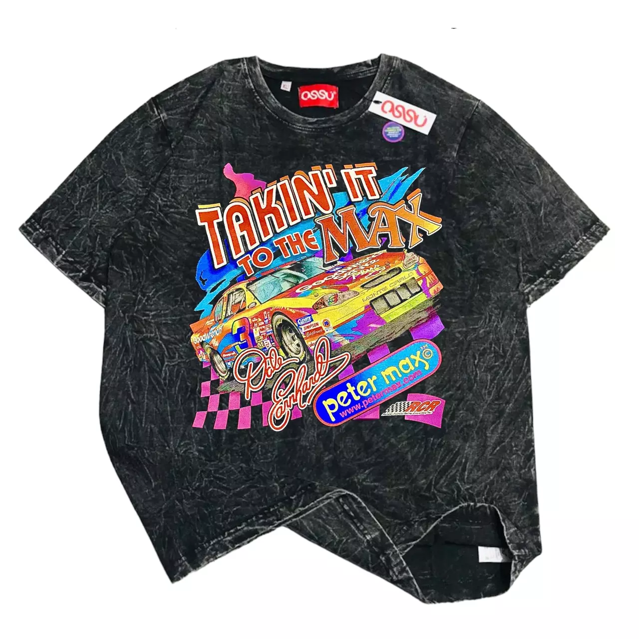 Ossu Nascar Peter Max Takin It To The Max Black Washing T-shirt