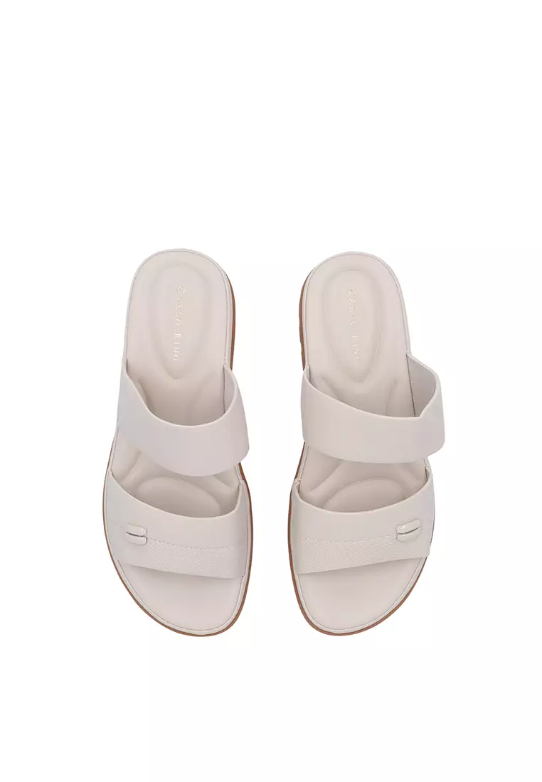 Beige CR Lisa Double Strap Sandals