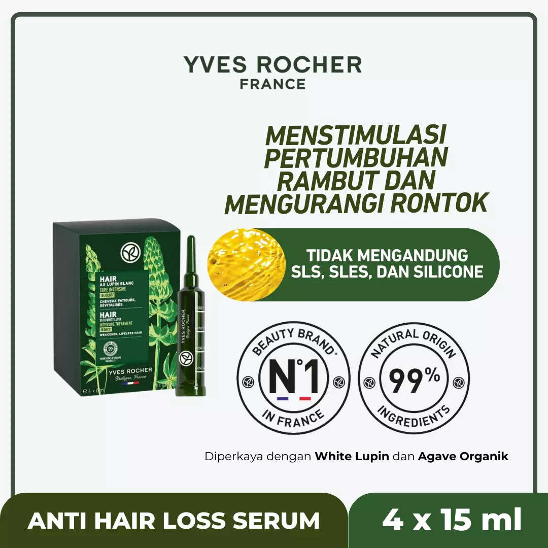 Jual Yves Rocher Yves Rocher AntiHair Loss Serum 4x15 ml Original 2024