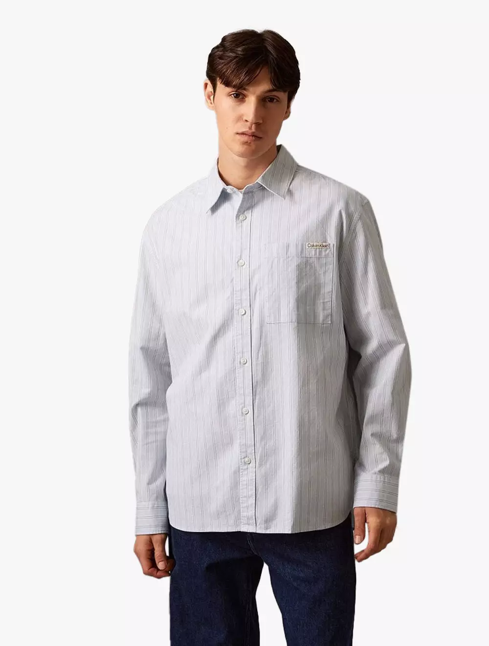 Calvin Klein - Striped Oxford Relaxed Shirt - Blue